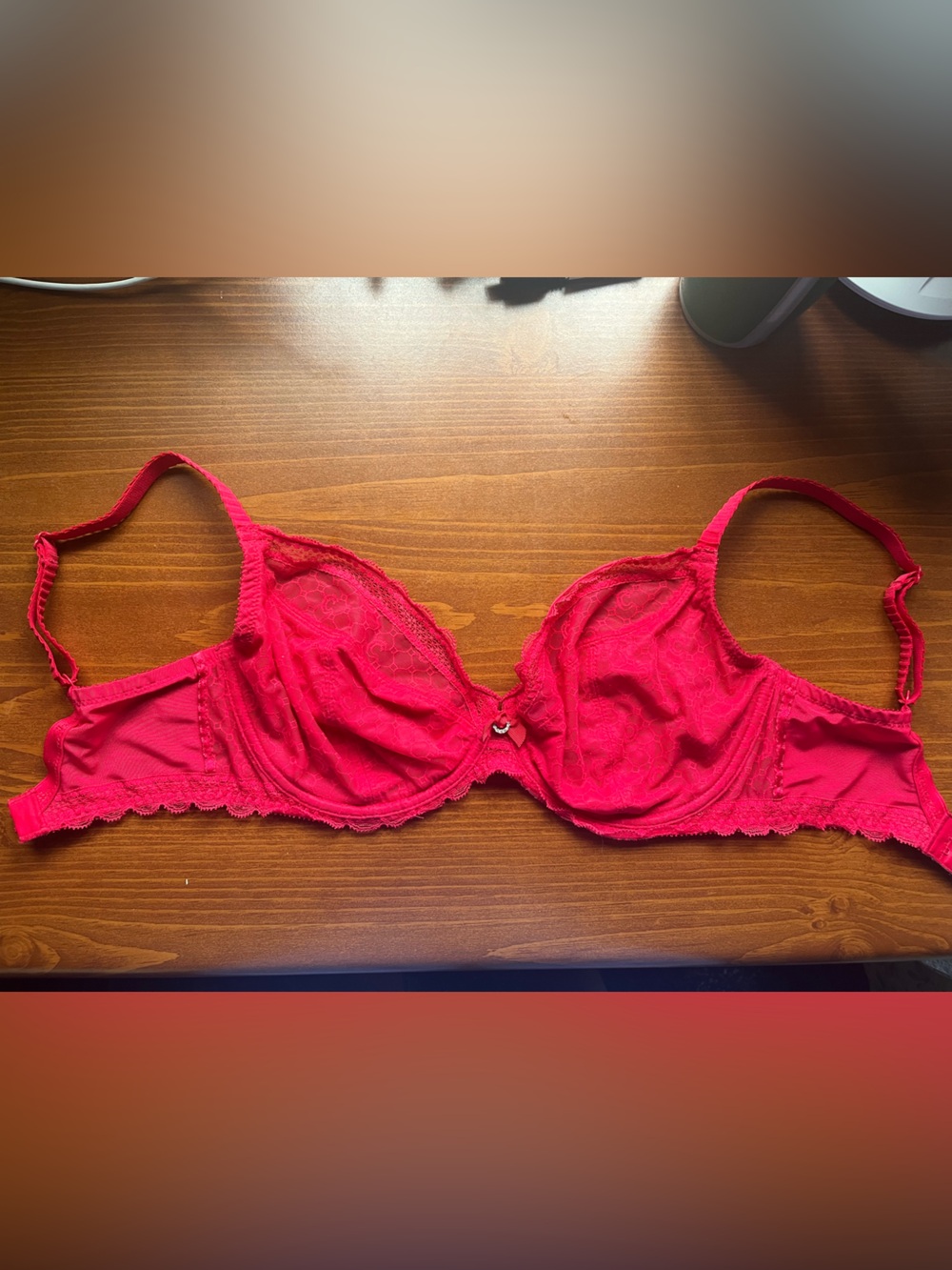 Chantelle Red Lace Underwire Bra 32DDDD